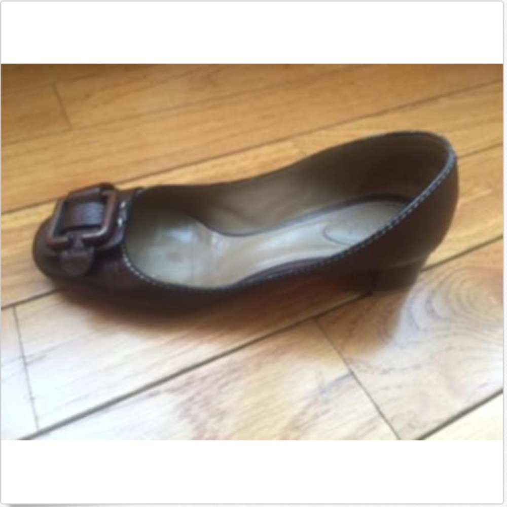 CHLOE Brown Buckle Front Ballet Flats SZ 36.5 - Picture 5 of 8